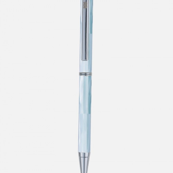 Turquoise Mississipi Pearl Signature Pen-Chrome plated -INSPIRED